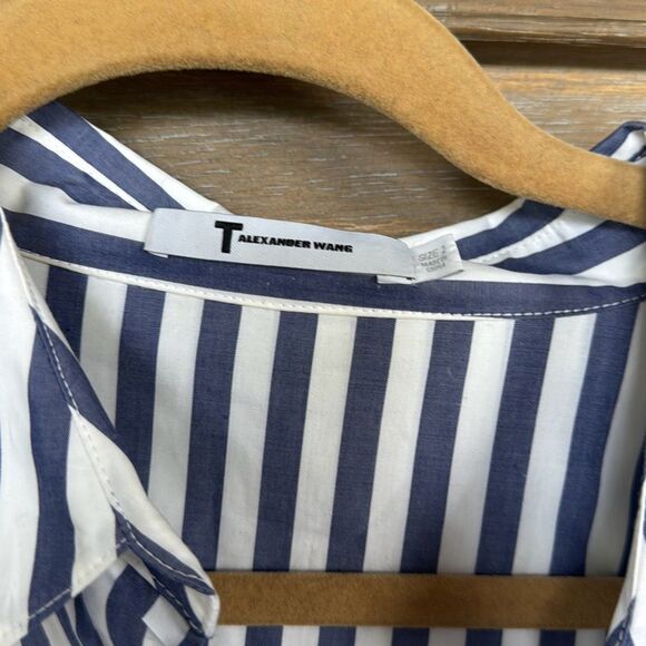 T by Alexander Wang Stripe Tie Front Shirtdress size 2 - Picture 13 of 14